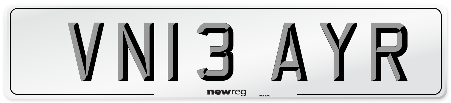 VN13 AYR Number Plate from New Reg